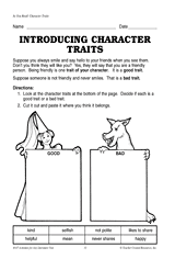 character traits worksheet 2nd grade