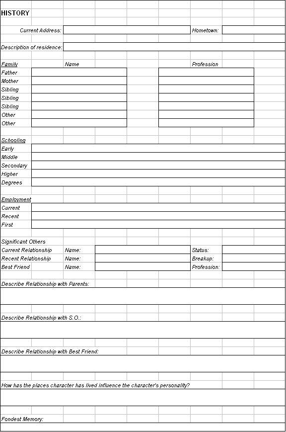Tools for Pre-Writing: Character Worksheet Part 4 | J.P.Sloans ...