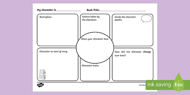Character Study Worksheet (teacher made) - Twinkl