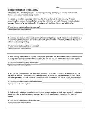 Characterization Worksheet 2 Answer Key 2020-2024 - Fill and Sign ...