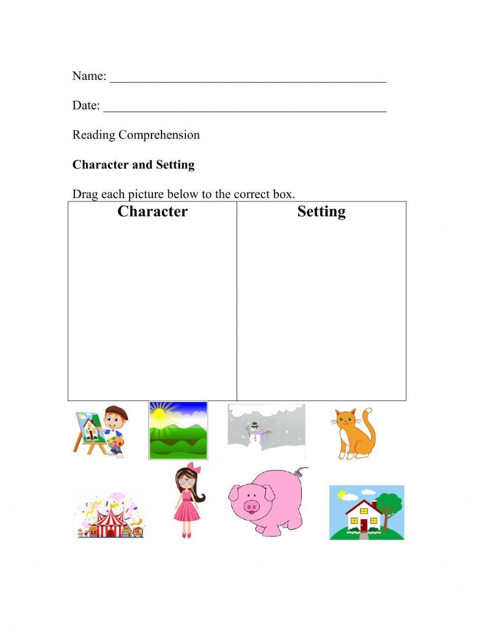 Character And Setting Live Worksheets Worksheets Library