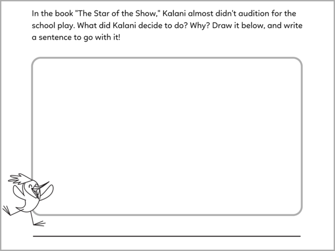 characters in a story worksheet for kindergarten