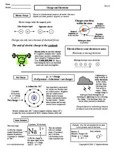 charge and electricity worksheet answers
