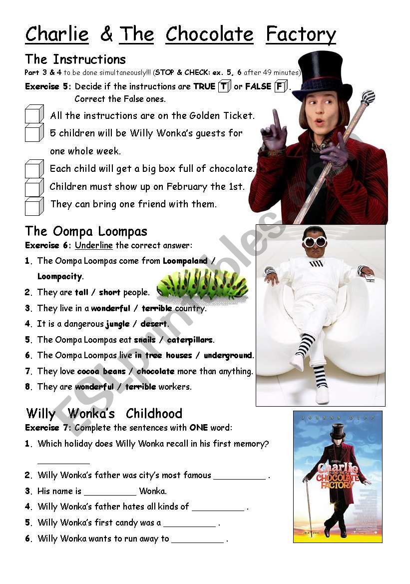 part-3-4-charlie-the-chocolate-factory-movie-worksheet-esl-worksheets-library for Charlie And The Chocolate Factory Free Printables PART 3/4 Charlie & The Chocolate Factory - movie worksheet - ESL ... - Worksheets Library for Charlie And The Chocolate Factory Free Printables