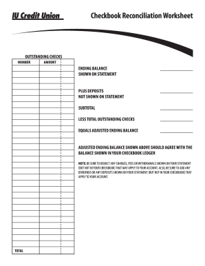 check and balance worksheet