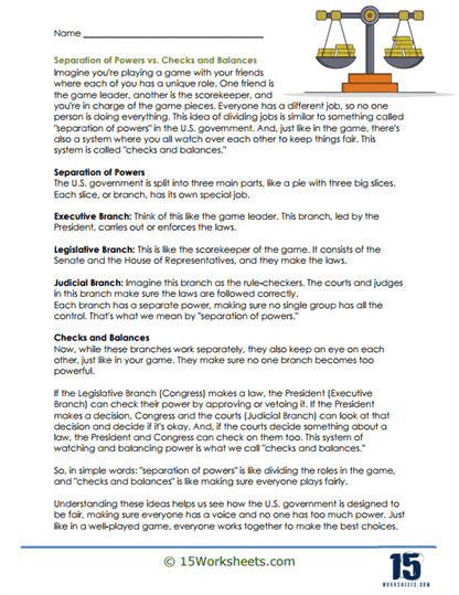 check and balance worksheet