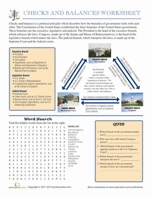 check and balances worksheet answers