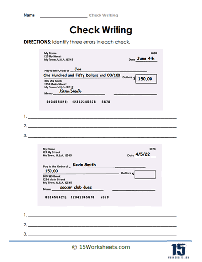 Check Writing Worksheets - 15 Worksheets Library