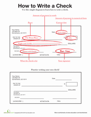 Check Writing | Worksheet 