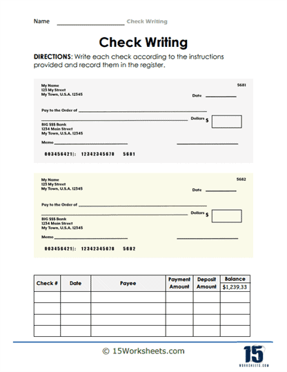 Check Writing Worksheets - 15 Worksheets Library