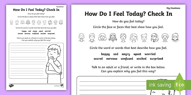 check your emotions worksheet