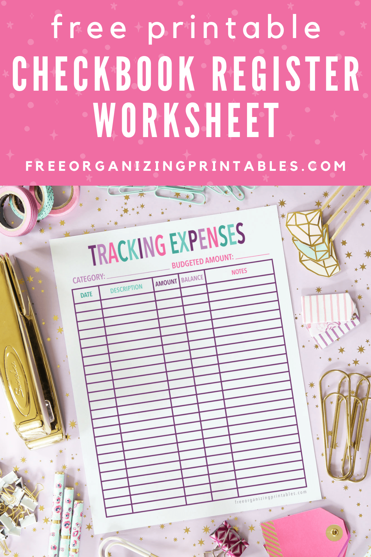 checkbook register worksheet