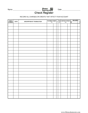Check Register Printable - Fill Online, Printable, Fillable, Blank ...