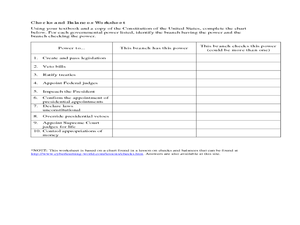 checks and balances worksheet