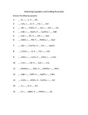 Balancing Equations Limiting Reactants Balancing Equations and Balancing Equations Limiting Reactants Balancing Equations and