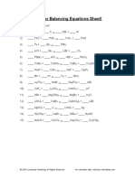 Year 11 Balancing Equations Worksheet | PDF