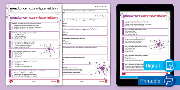 chemfiesta electron configuration worksheet