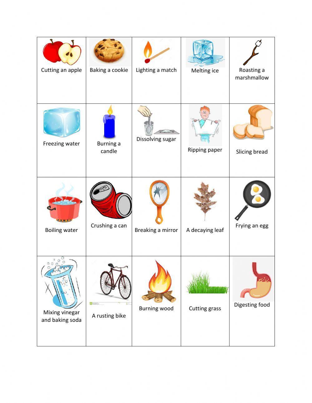 Physical and Chemical Changes interactive worksheet for 7 | Live ...