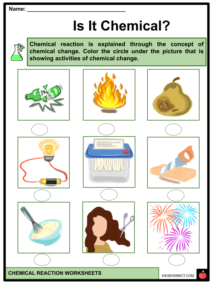 Chemical Reaction Facts &  Worksheets For Kids | PDF Resource