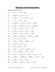 Balancing Chemical Equations - Balancing Chemical Equations ...