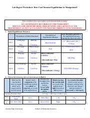 CH Equilibrium Worksheet.pdf - Lab Report Worksheet: How Can ...