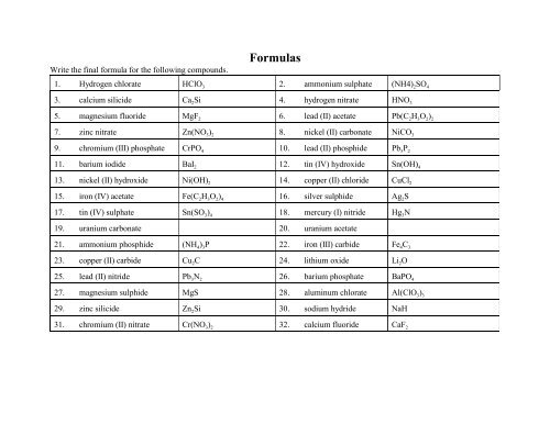 chemical formula writing worksheet answers
