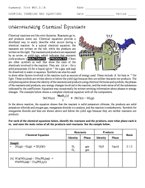 chemical formulas and equations worksheet answers