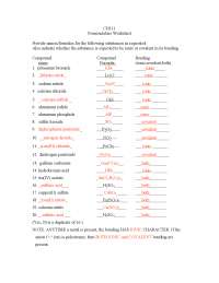 chemical nomenclature worksheet