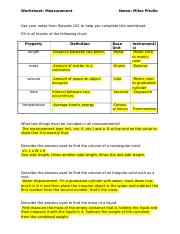 chemistry a study of matter worksheet answers
