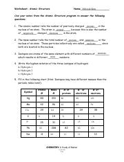 chemistry a study of matter worksheet answers