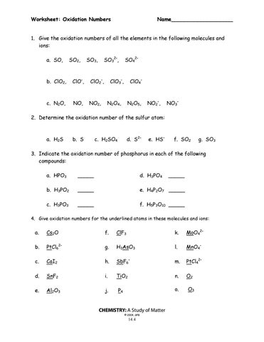 chemistry a study of matter worksheet answers
