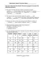 chemistry a study of matter worksheet answers