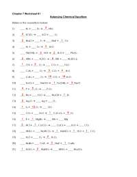 chemistry balancing chemical equations worksheet answers