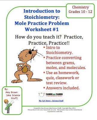 Chemistry: Mole/Stoichiometry Practice Problem Worksheet ...