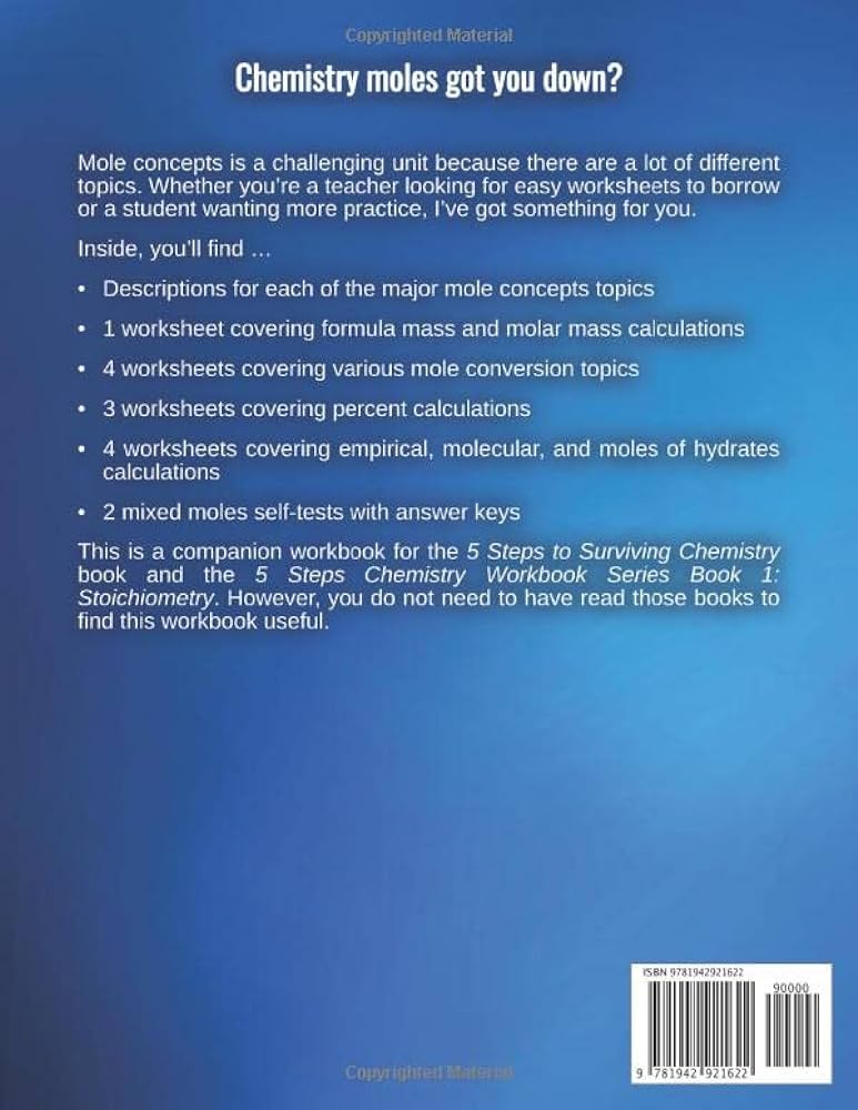 5 Steps Chemistry Workbook Series Book 2 Mighty Mole Concepts 14