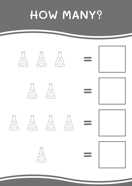 Premium Vector | How many of chemistry flask game for children ...