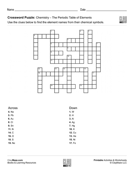chemistry puzzle worksheet