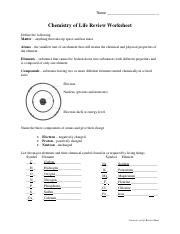 chemistry review worksheet answers