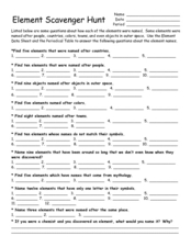 chemistry scavenger hunt worksheet