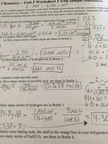 chemistry unit 5 worksheet 2 answers