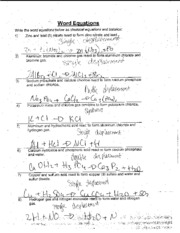 Chemistry word equations - Word Eguations Write the word equations ...
