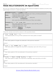 Chemistry Worksheets
