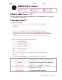 Introduction to Chemistry Worksheet with Answer Key | Exercises ...