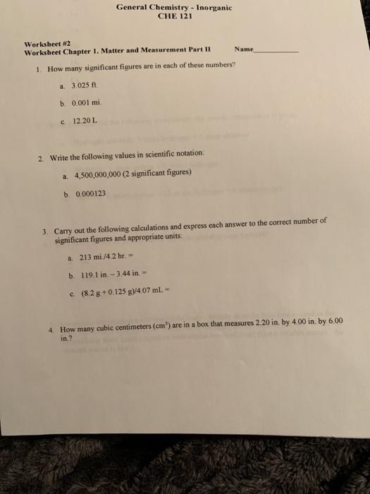 chemistry worksheet matter 1 answers