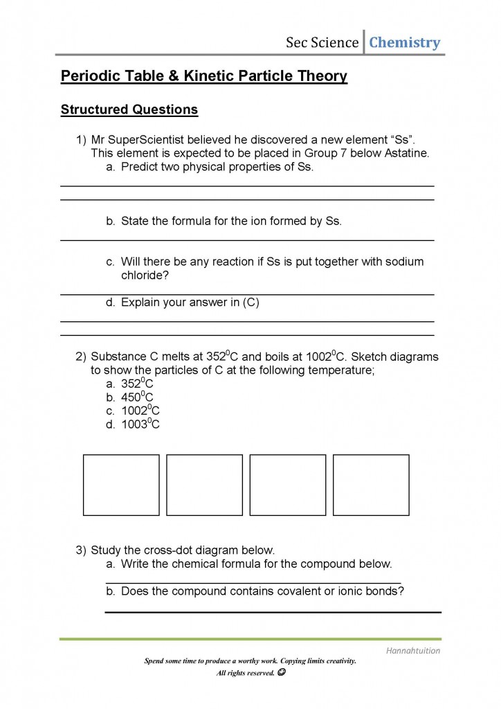 chemistry worksheet matter 1 key