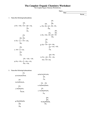 Organic Chemistry Worksheet With Answers Pdf - Fill Online ...