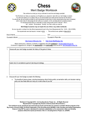 Chess Merit Badge And Worksheet - Boy Scout Trail - Fill and Sign ...