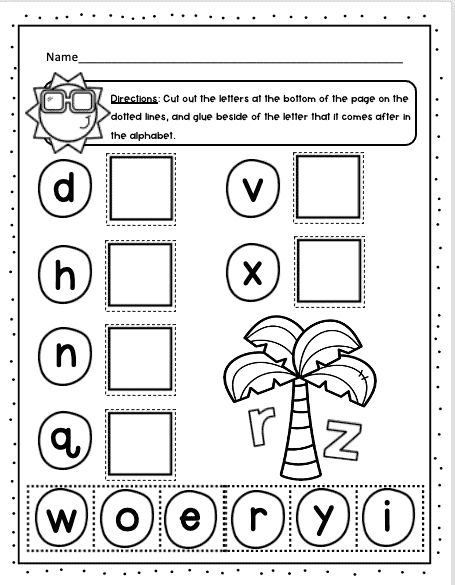 chicka chicka boom boom worksheet for kindergarten