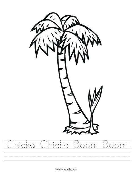 chicka chicka boom boom worksheet for kindergarten