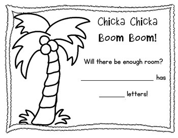 chicka chicka boom boom worksheet for kindergarten